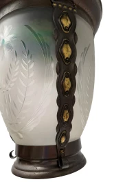 Art Nouveau Patinated Brass Hall Lantern, 1900s